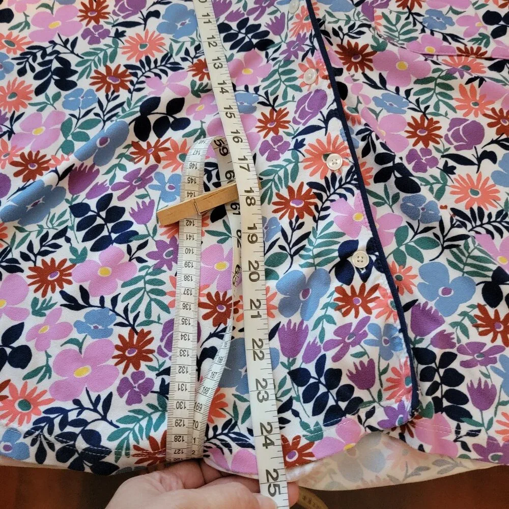 Kate Spade New York Black Label Spring Floral Pajama Top Short Sleeve